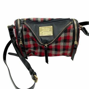 Juicy Couture Baguette Bag y2k Women's Red Black Plaid Flannel Patent Leather